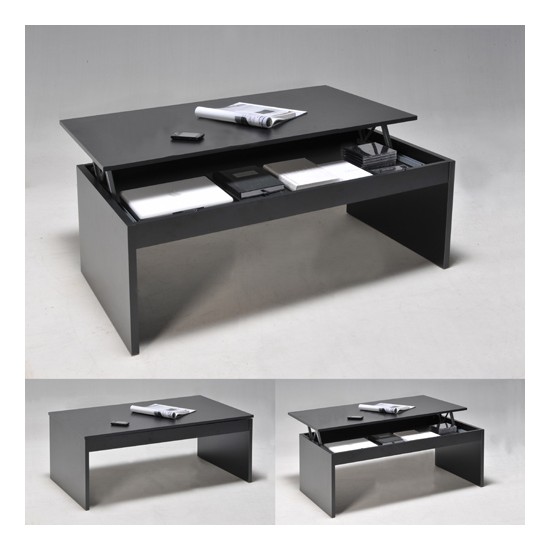 weber industries Table basse plateau relevable DARWIN 100x50cm / Noir
