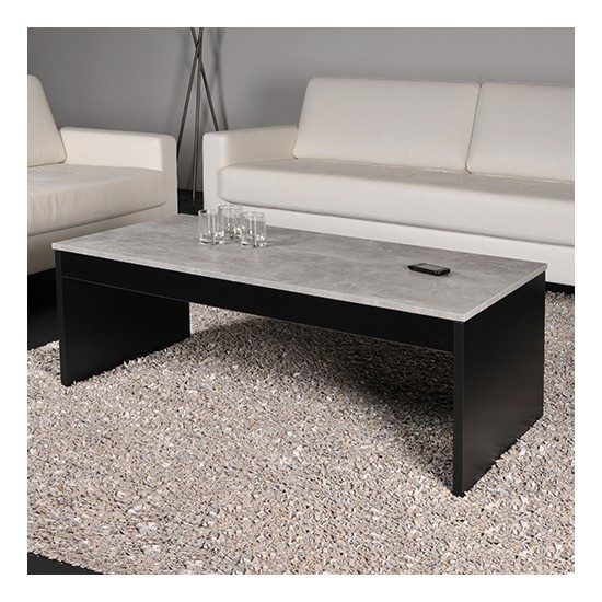 Weber Industries Table Basse Plateau Relevable DARWIN 120x60cm / Noir Et Béton