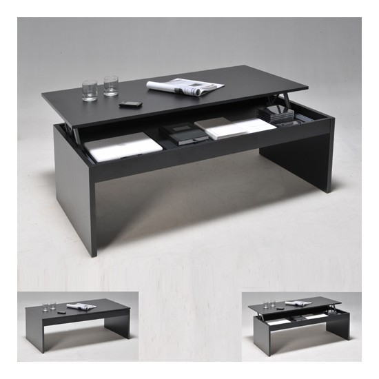 weber industries Table basse plateau relevable DARWIN 120x60cm / Noir
