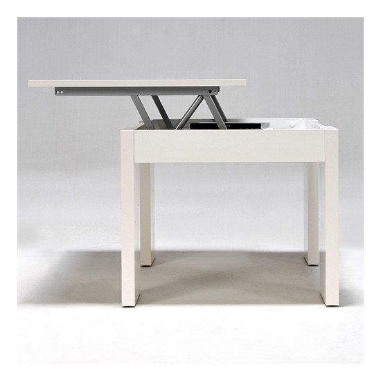 Weber Industries Table Basse Plateau Relevable NEWTON 100x50cm / Blanc