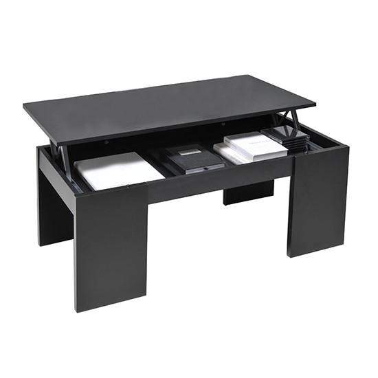 Weber Industries Table Basse Plateau Relevable NEWTON 100x50cm / Noir