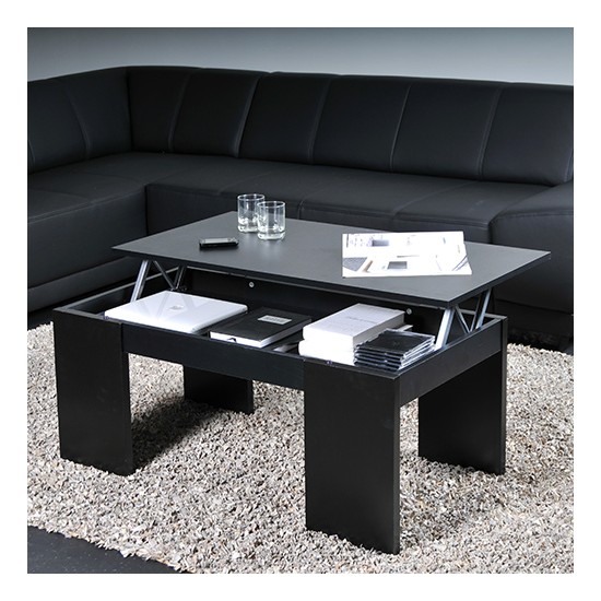 weber industries Table basse plateau relevable NEWTON 100x50cm / Noir
