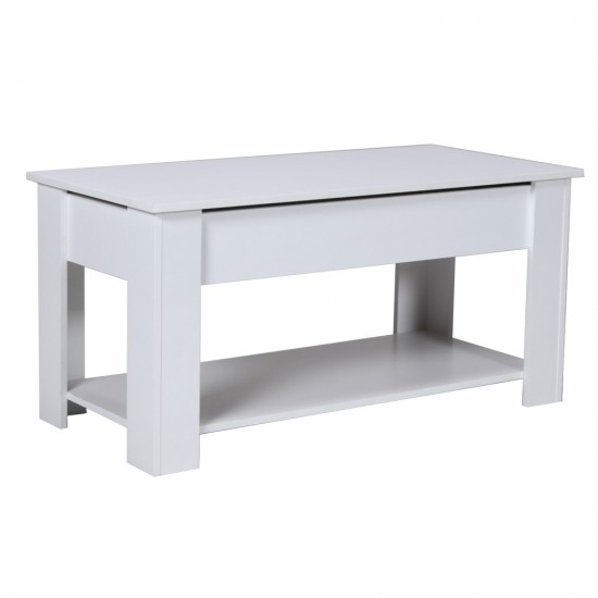 Weber Industries Table Basse Plateau Relevable UTAH 100x50cm / Blanc