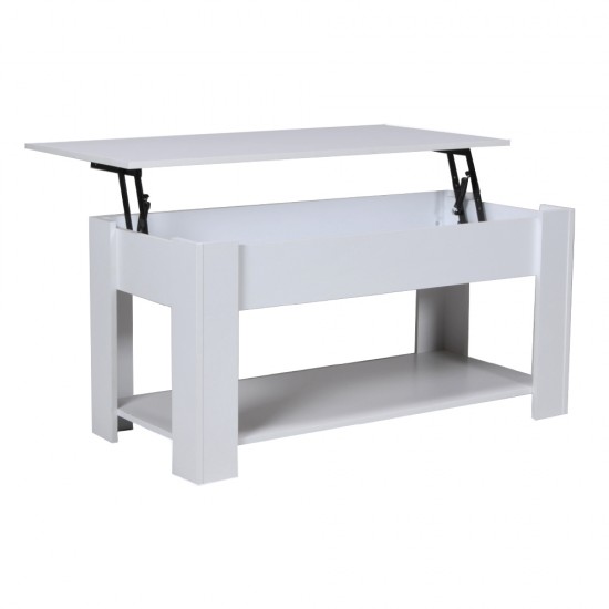 weber industries Table basse plateau relevable UTAH 100x50cm / Blanc