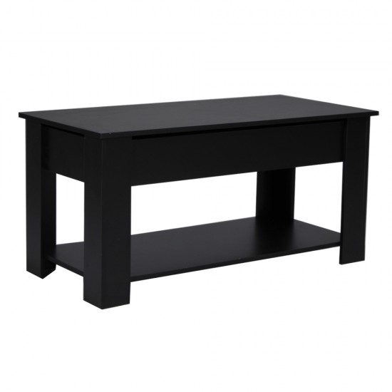 Weber Industries Table Basse Plateau Relevable UTAH 100x50cm / Noir