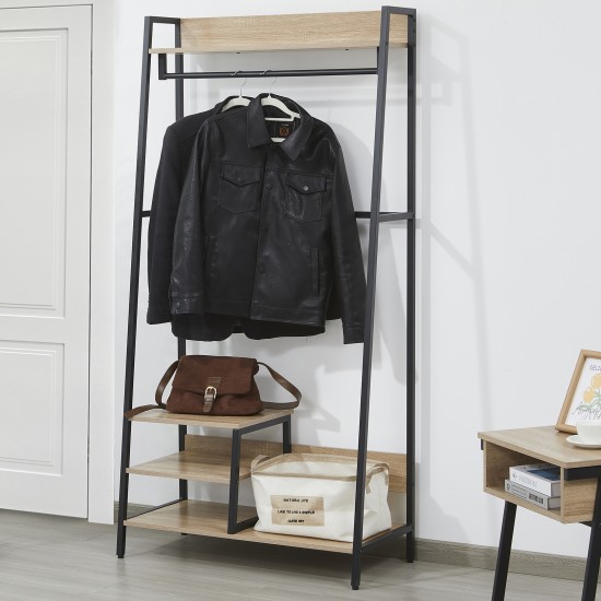 weber industries Vestiaire d'entrée FLORE / Décor chêne blanchi et métal noir