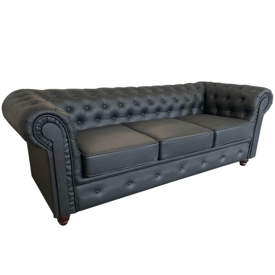 Weber Industries Canapé CHESTERFIELD 3 Places / Noir