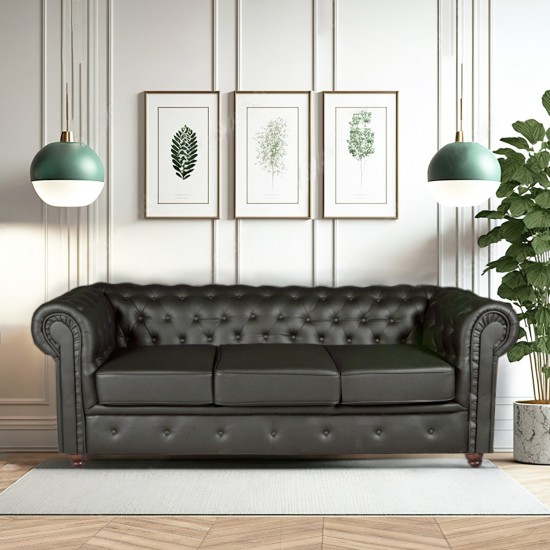 weber industries Canapé CHESTERFIELD 3 places / Noir