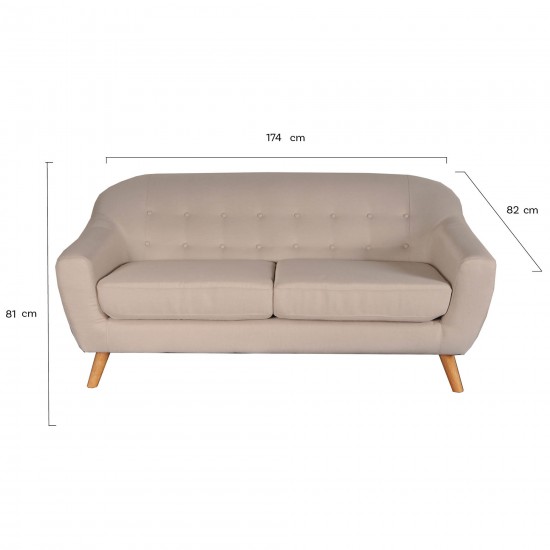 Weber Industries Canapé Droit 3 Places SUVI - Beige
