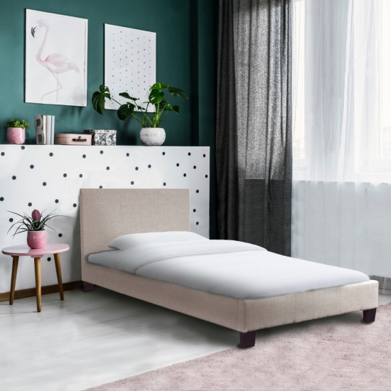 weber industries Lit DUBLIN 90x190 + 1 Sommier / Beige