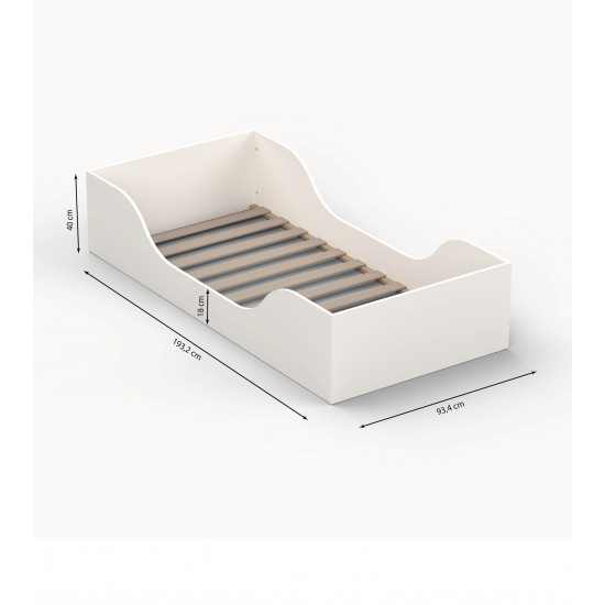 Weber Industries Lit NOE 90x190 + Sommier / Blanc