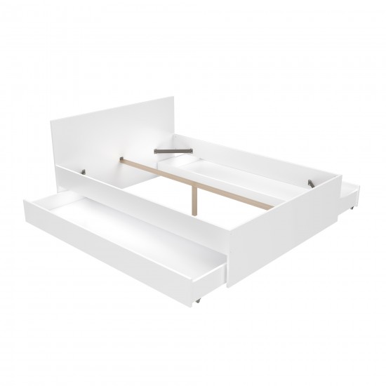 Weber Industries Lit OSLO 140x190 + 2 Tiroirs / Blanc