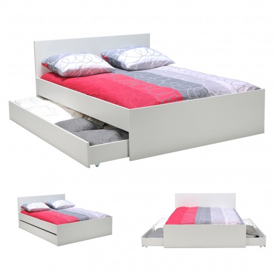 Weber Industries Lit OSLO 140x200 + 2 Tiroirs / Blanc