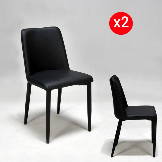 weber industries Lot de 2 chaises ANA / Noir
