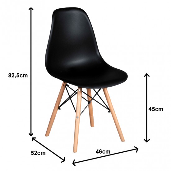 Weber Industries Lot De 4 Chaises HAVANA / Noir