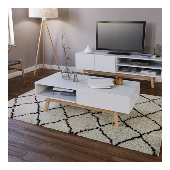 weber industries Table basse HOME 1 tiroir / Blanc