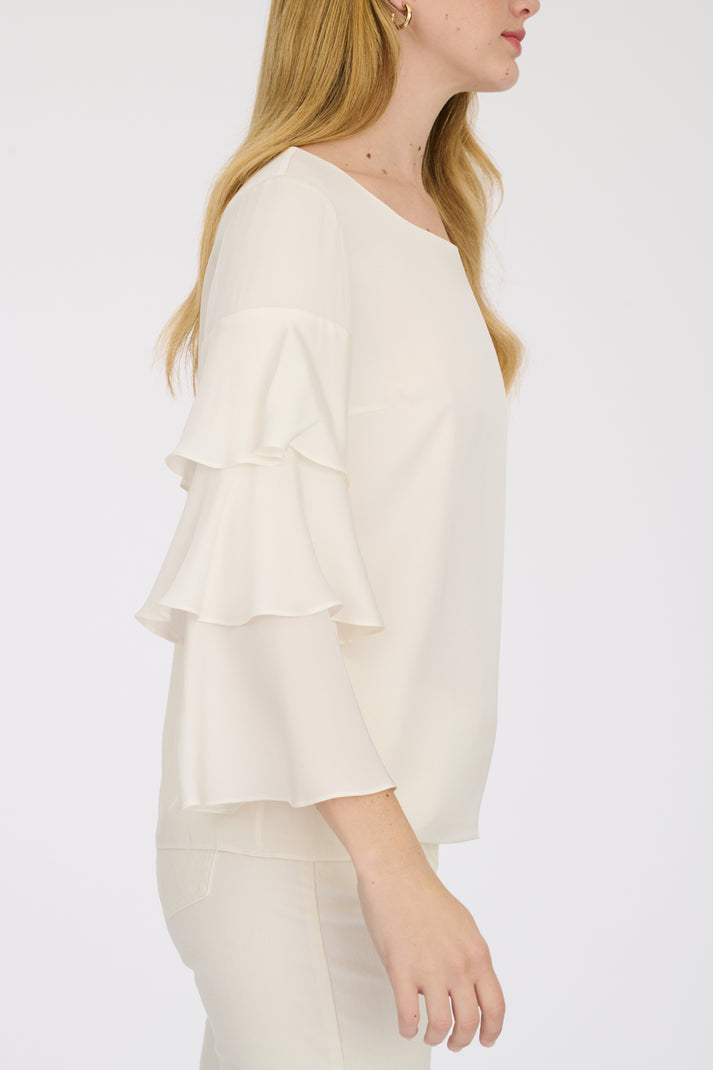 Weill Blouse En Soie à Manches Volantées