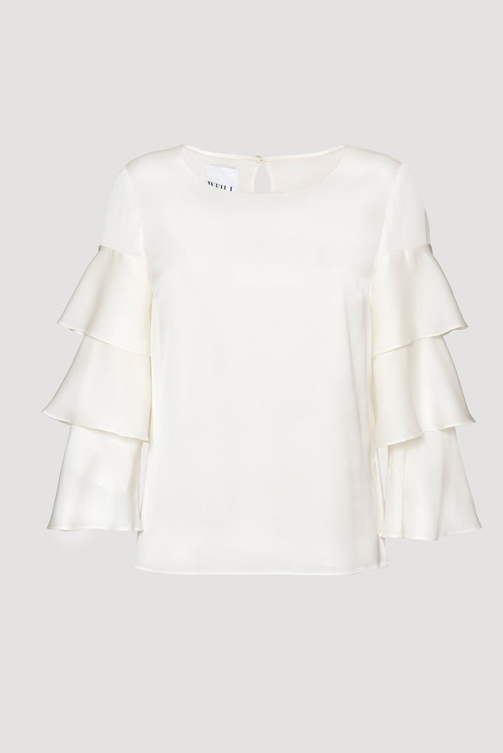 Weill Blouse En Soie à Manches Volantées