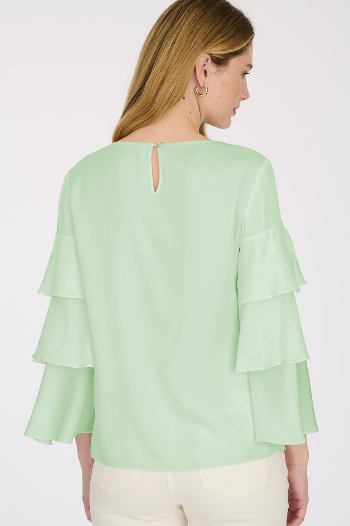 Weill Blouse En Soie à Manches Volantées