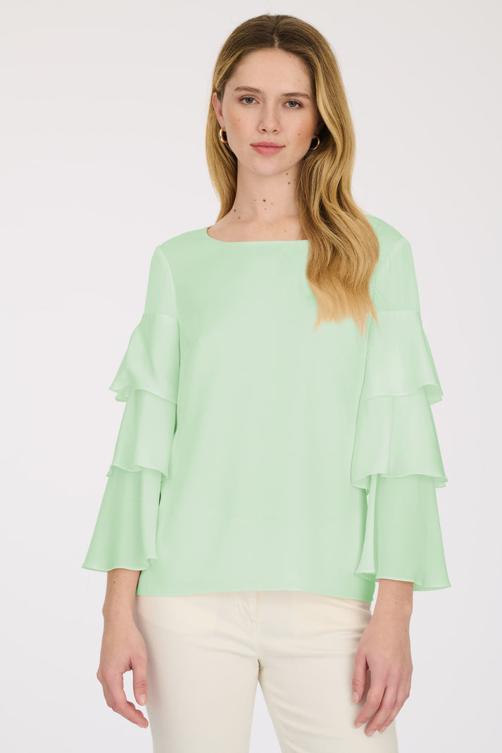 weill Blouse en soie à manches volantées