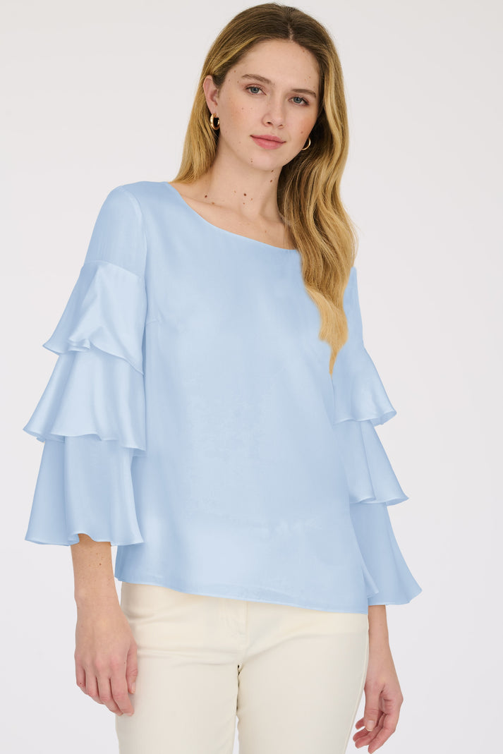 weill Blouse en soie à manches volantées