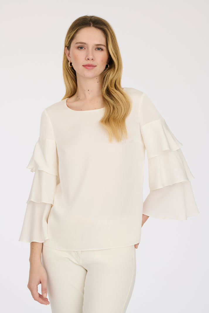 weill Blouse en soie à manches volantées