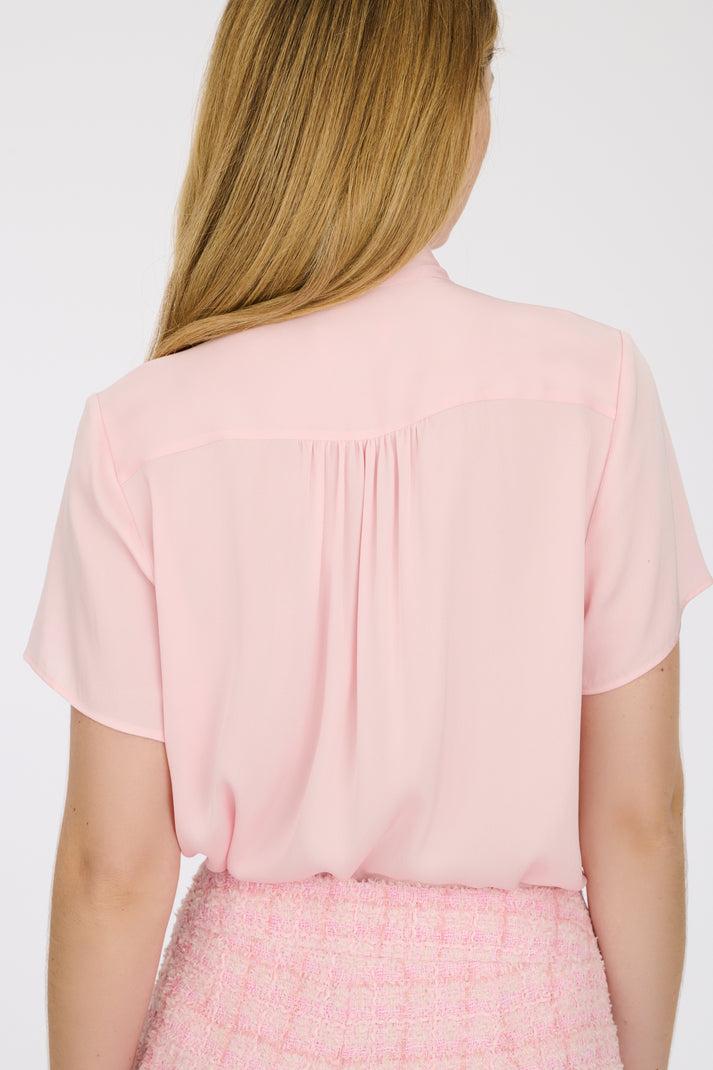 Weill Blouse Lavallière à Manches Courtes