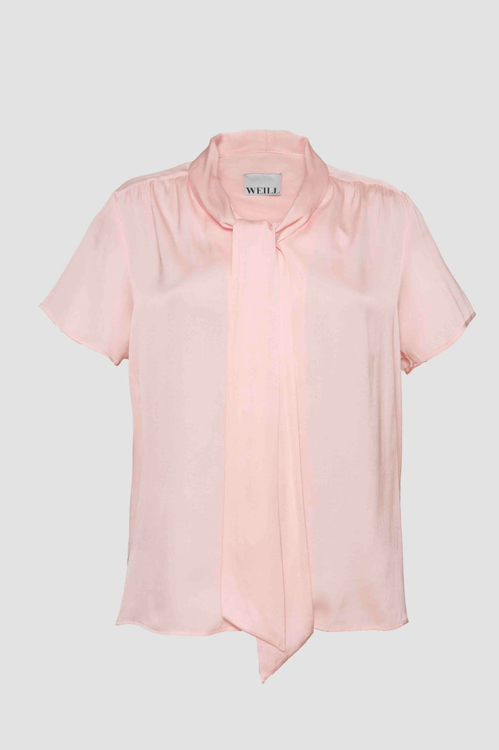 Weill Blouse Lavallière à Manches Courtes