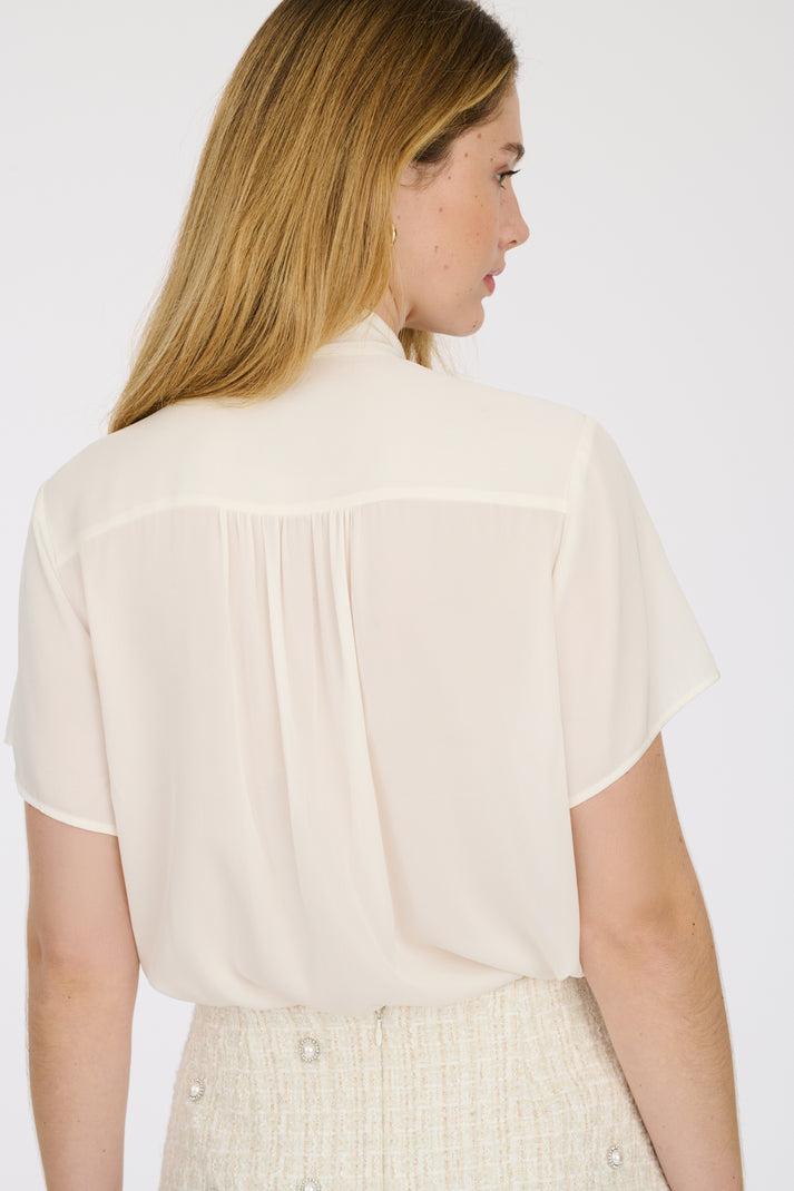 Weill Blouse Lavallière à Manches Courtes