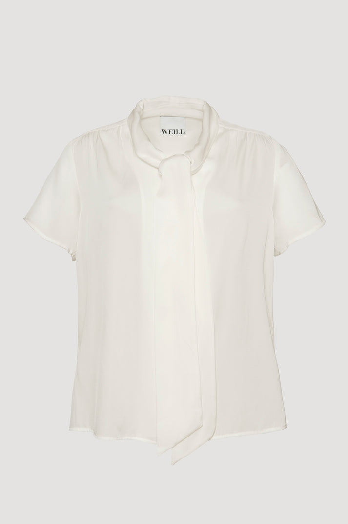Weill Blouse Lavallière à Manches Courtes