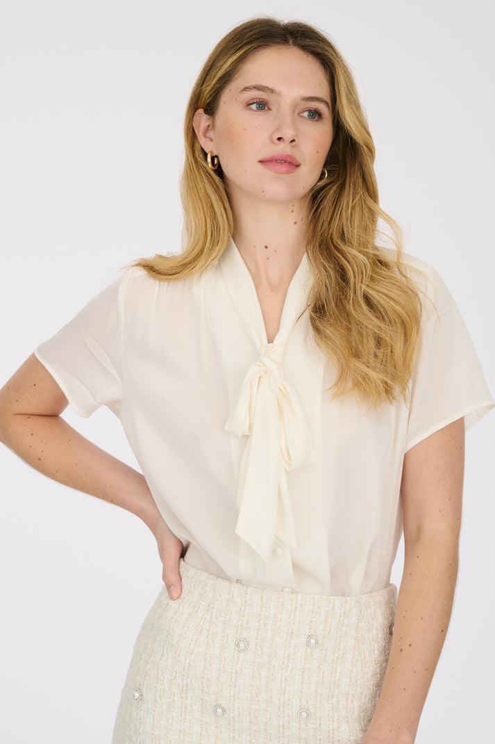 weill Blouse lavallière à manches courtes