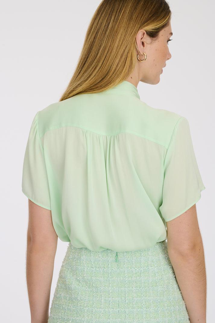 Weill Blouse Lavallière à Manches Courtes