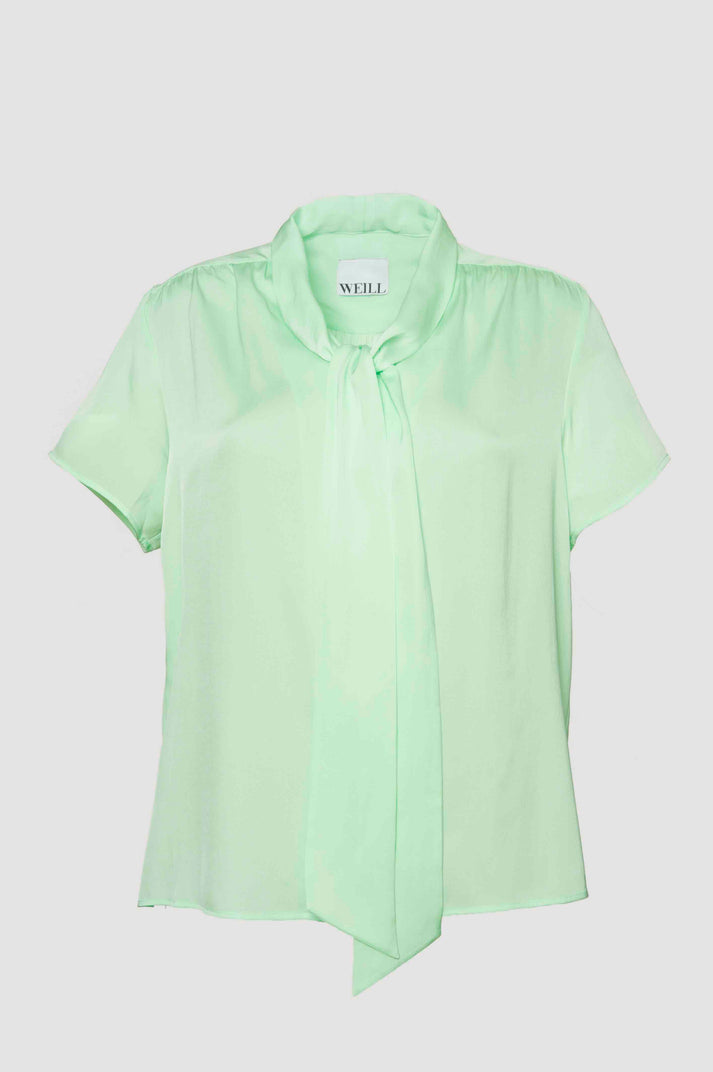 Weill Blouse Lavallière à Manches Courtes
