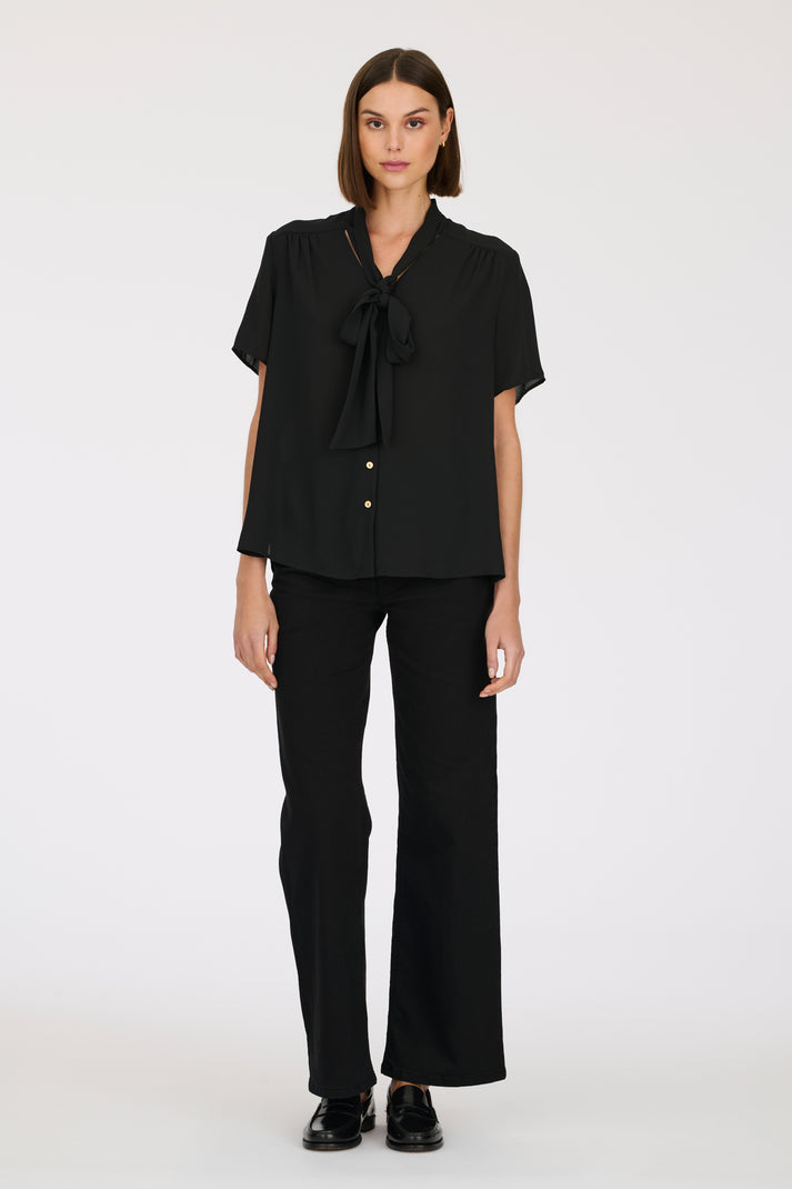 Weill Blouse Lavallière à Manches Courtes