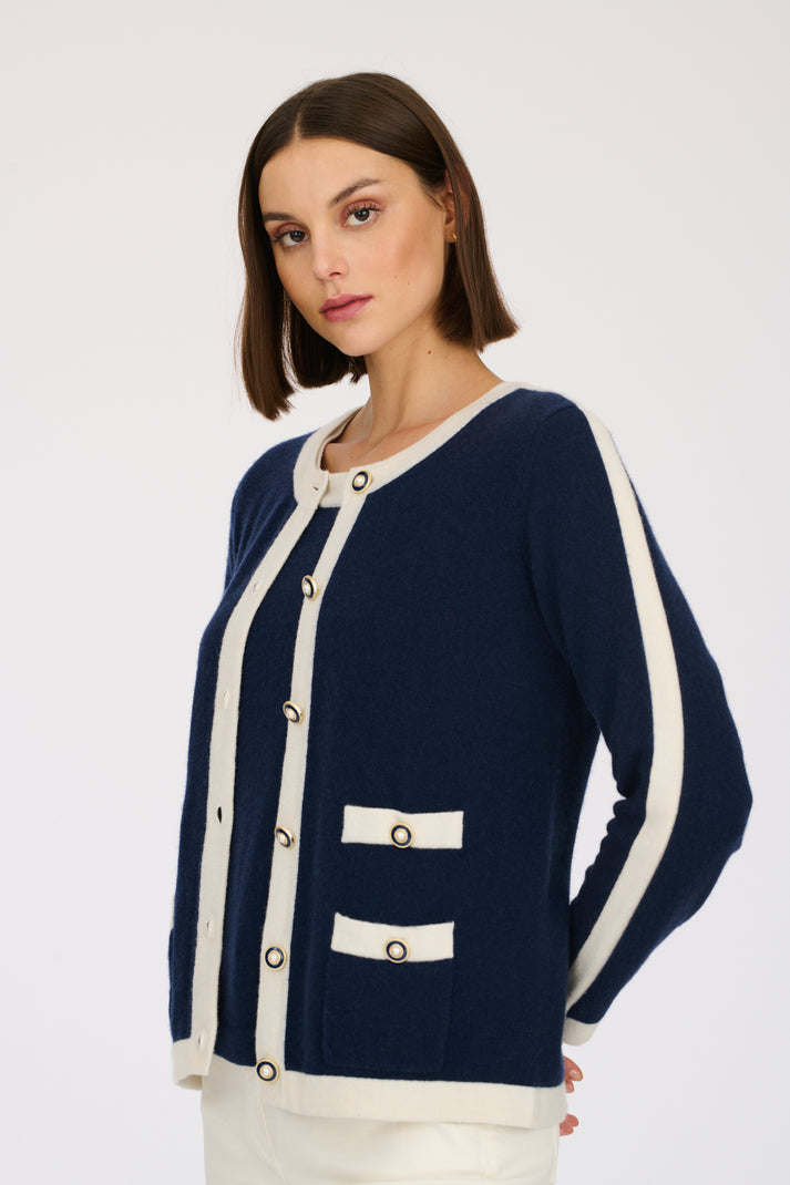 Weill Cardigan Bi-colore En Cachemire
