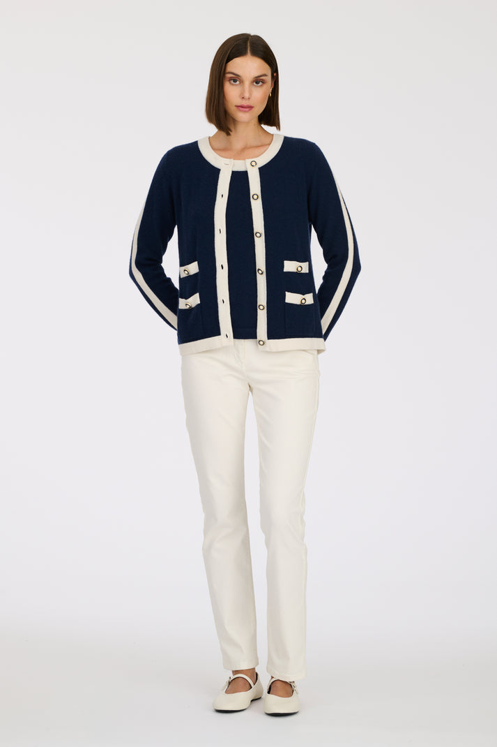 Weill Cardigan Bi-colore En Cachemire