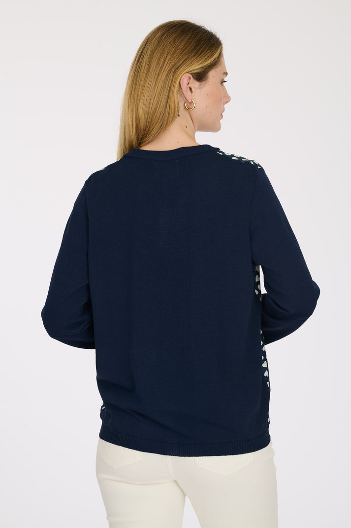 Weill Cardigan Imprimé Coeurs Bi-matière En Soie