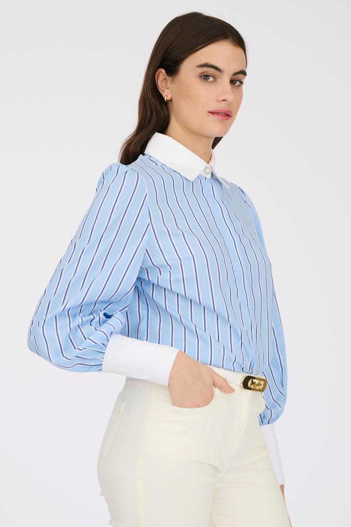 Weill Chemise à Rayures En Popeline