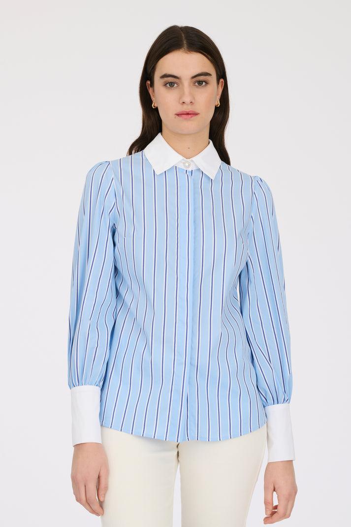 Weill Chemise à Rayures En Popeline