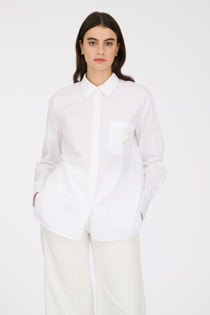 Weill Chemise Brodée En Popeline Blanche
