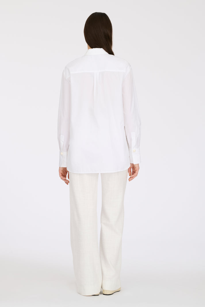 Weill Chemise Brodée En Popeline Blanche