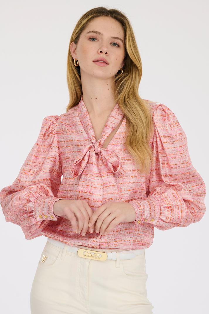 weill Chemise lavallière en soie fantasie