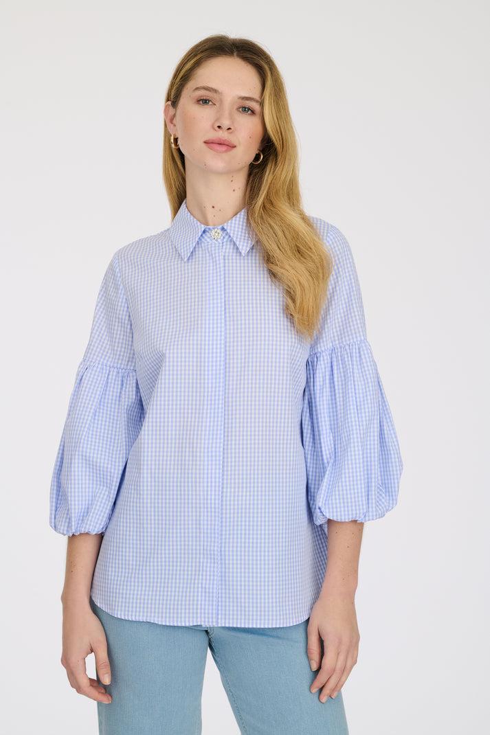 Weill Chemise Vichy à Manches Bouffantes