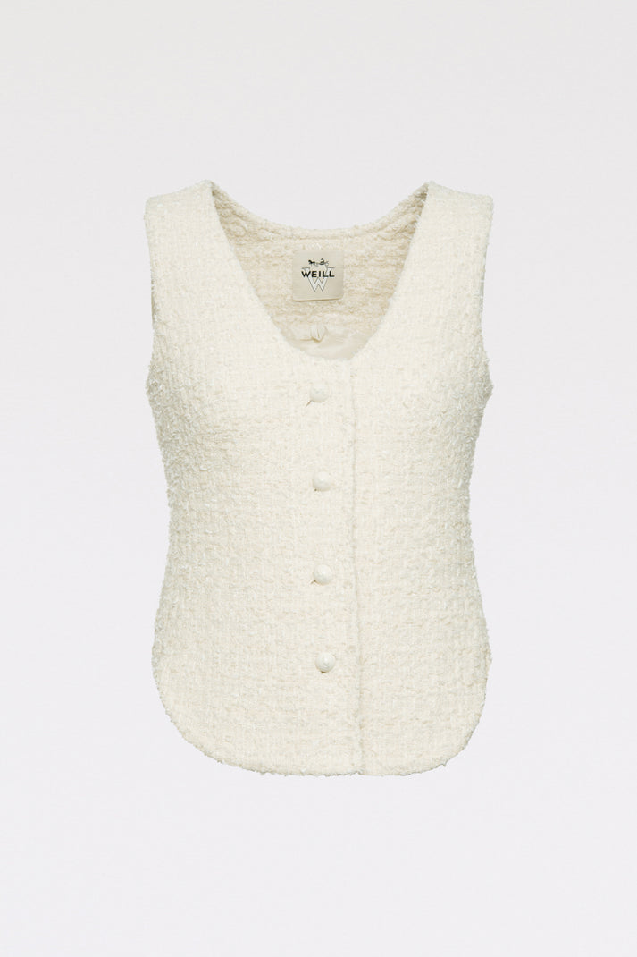 weill Gilet sans manches en tweed