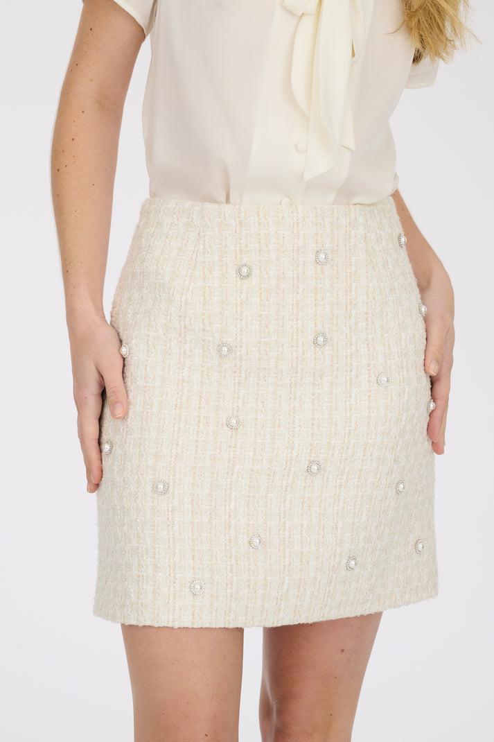 Weill Jupe En Tweed à Perles