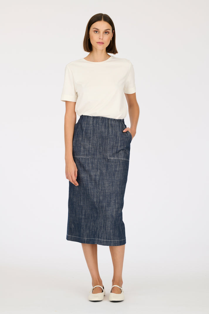 Weill Jupe Longue En Jean Cargo