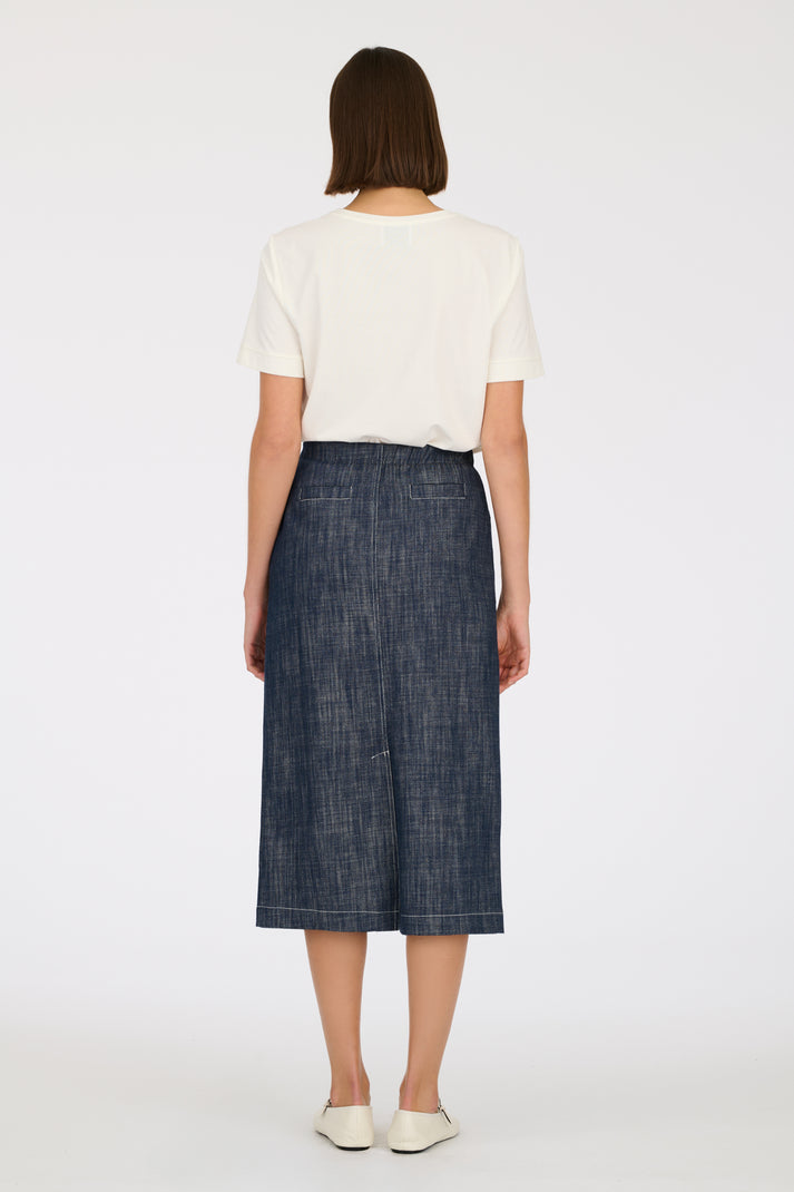 Weill Jupe Longue En Jean Cargo