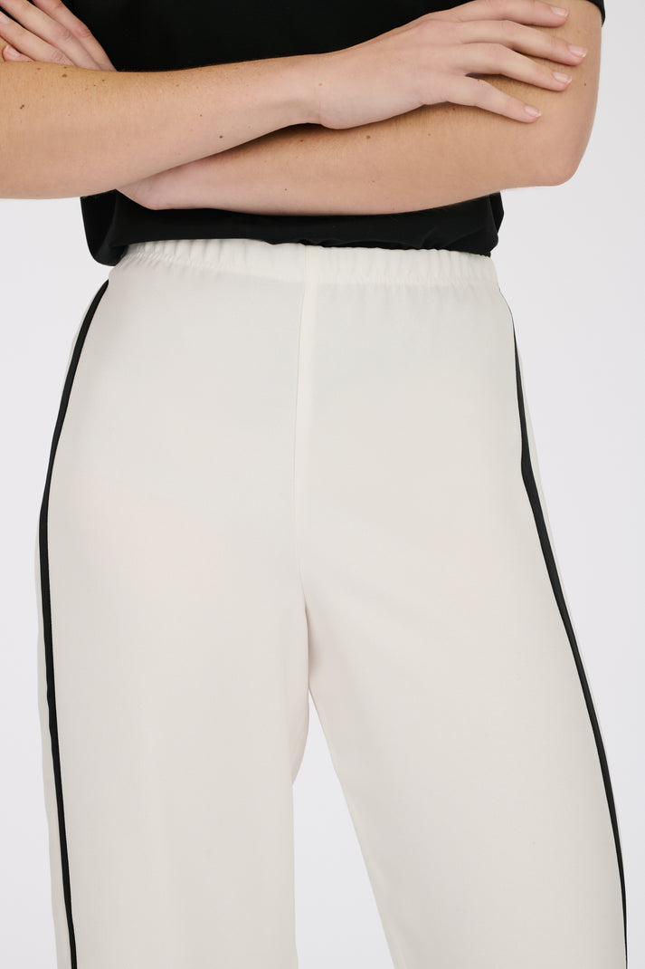 Weill Pantalon De Smoking élastiqué écru Et Noir