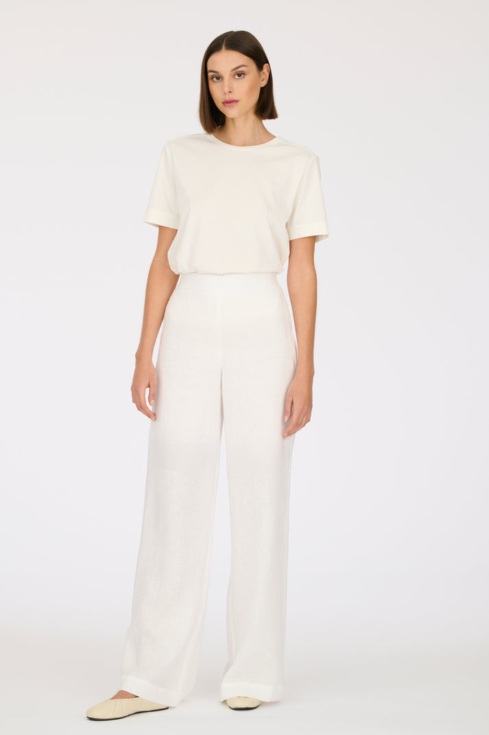 weill Pantalon en lin large élastiqué