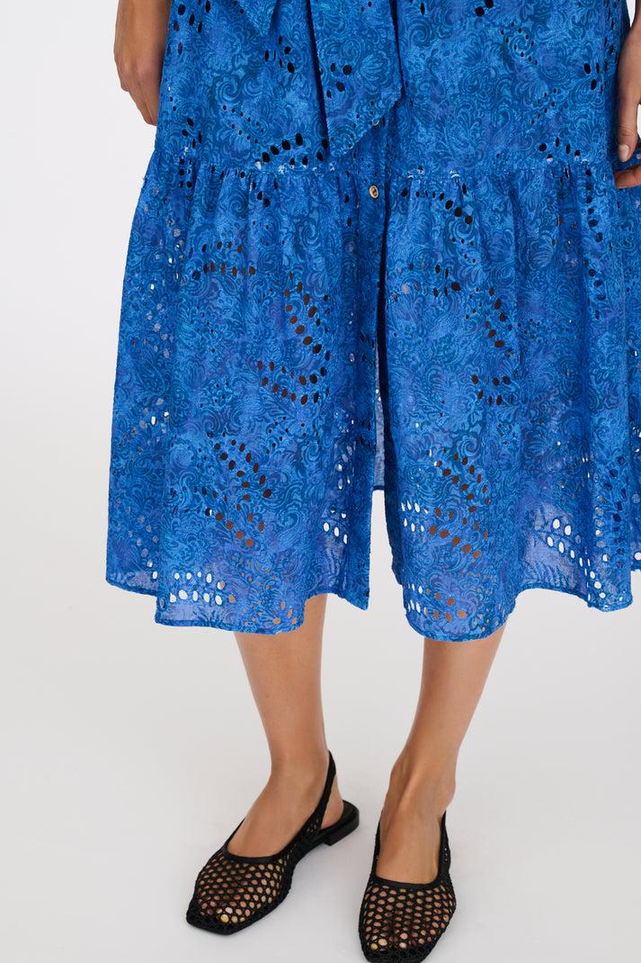 Weill Robe Chemise En Broderie Anglaise Imprimée